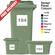 Wheelie Bin Sticker Numbers Square Style (Pack Of 3)